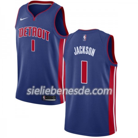 Herren NBA Detroit Pistons Trikot Reggie Jackson 1 Nike 2017-18 Blau Swingman